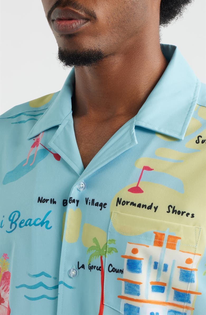 MAVRANS Collins Ave Weekend Camp Shirt, Alternate, color, Blue