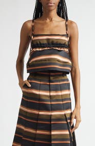 Sacai Stripe Satin Crop Camisole