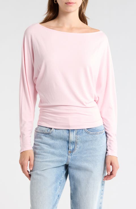 Boat Neck Long Sleeve Top