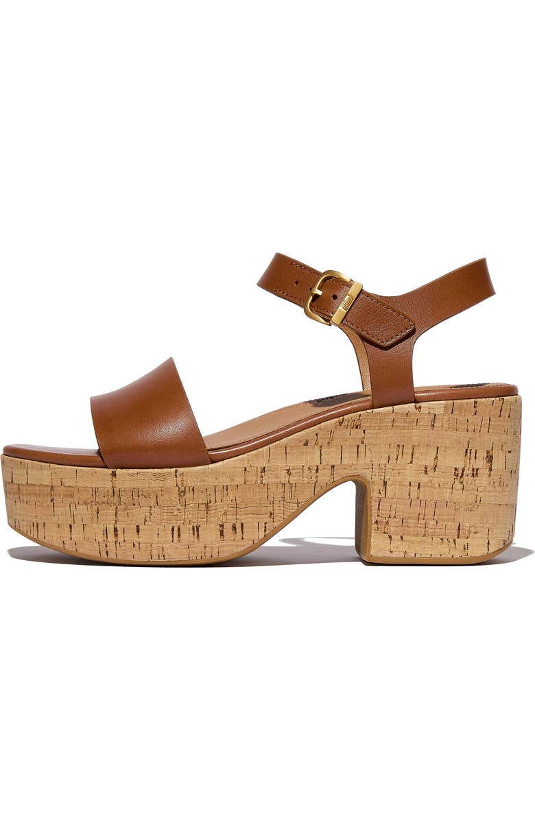 FitFlop PlatFForms Ankle Strap Platform Wedge Sandal, Alternate, color, Deep Tan