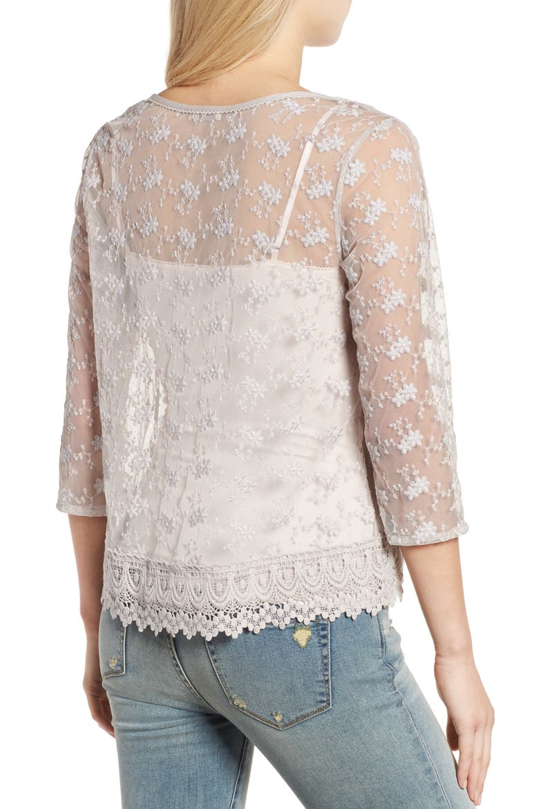 Embroidered Mesh Top, Alternate, color, GREY ASH