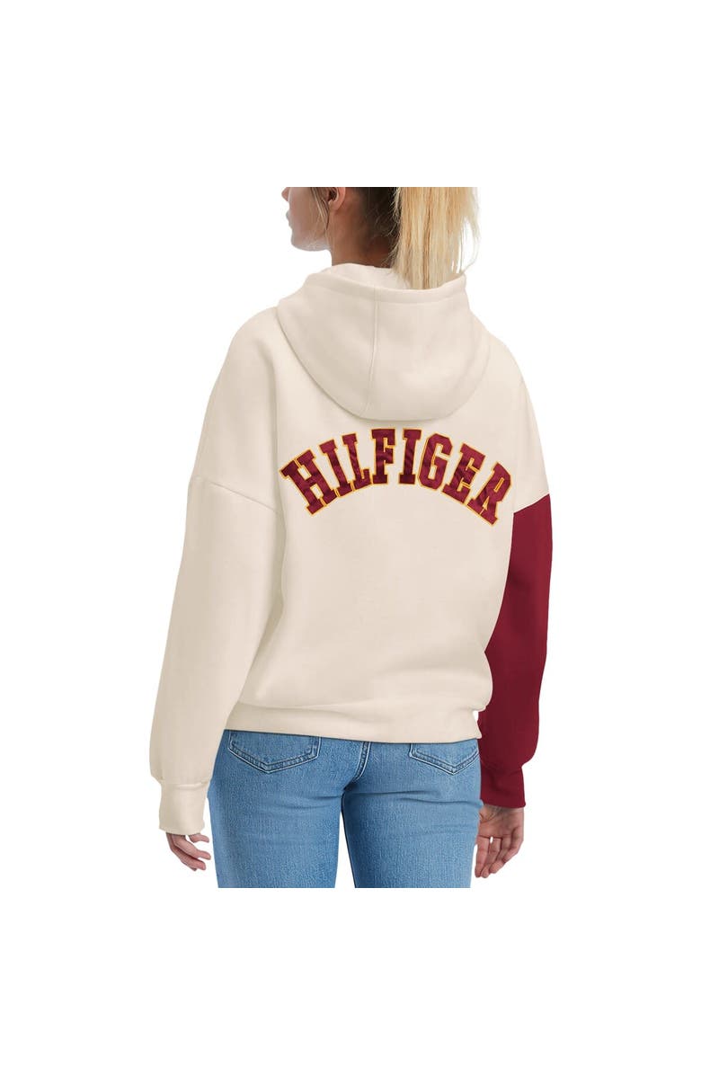 Tommy Hilfiger Women's Tommy Hilfiger Cream/Burgundy Washington Commanders Harriet Pullover Hoodie, Alternate, color, 