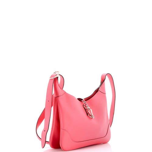 Pre-owned Hermes Hermes Trim Duo Bag Evercolor 24 In Pink