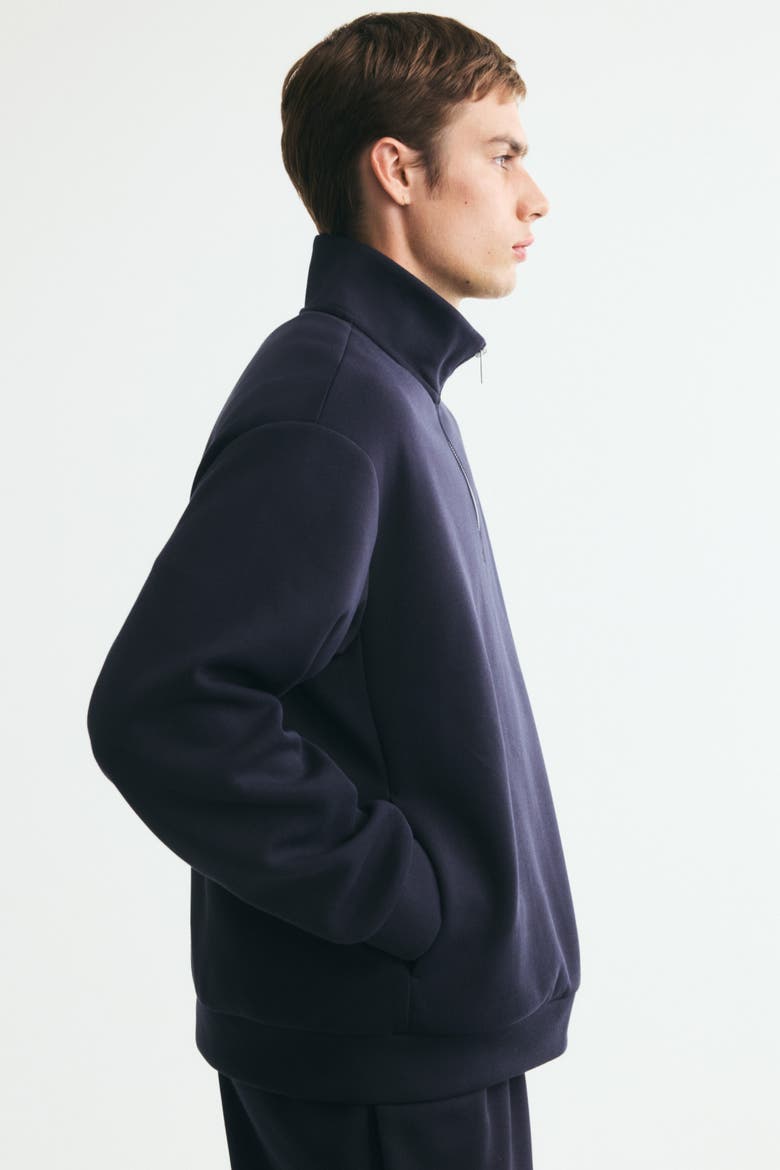 Relaxed-Fit Half-Zip Sweatshirt, Alternate, color, Navy blue