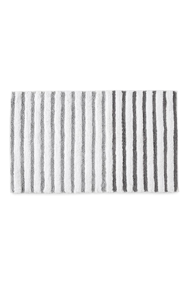 Parson Stripe Bath Rug, Main, color, SILVER