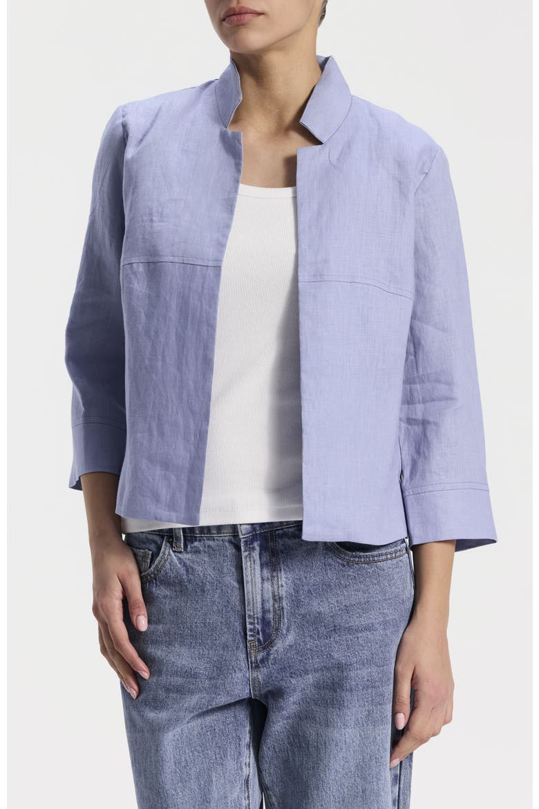 Cropped Linen Jacket, Main, color, Light Blue