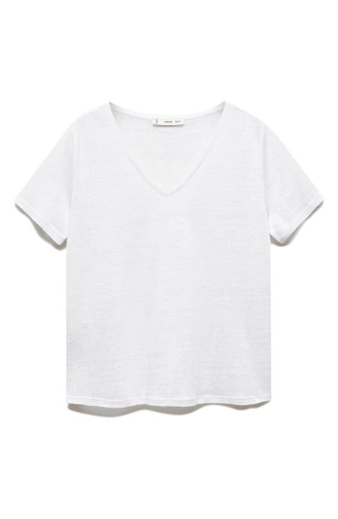V-neck Linen T-Shirt