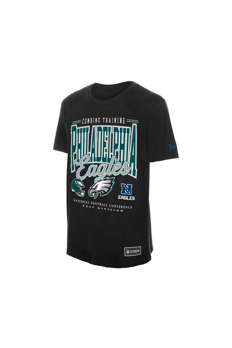 Men's New Era Black Philadelphia Eagles Combine Authentic T-Shirt, Alternate, color, Black