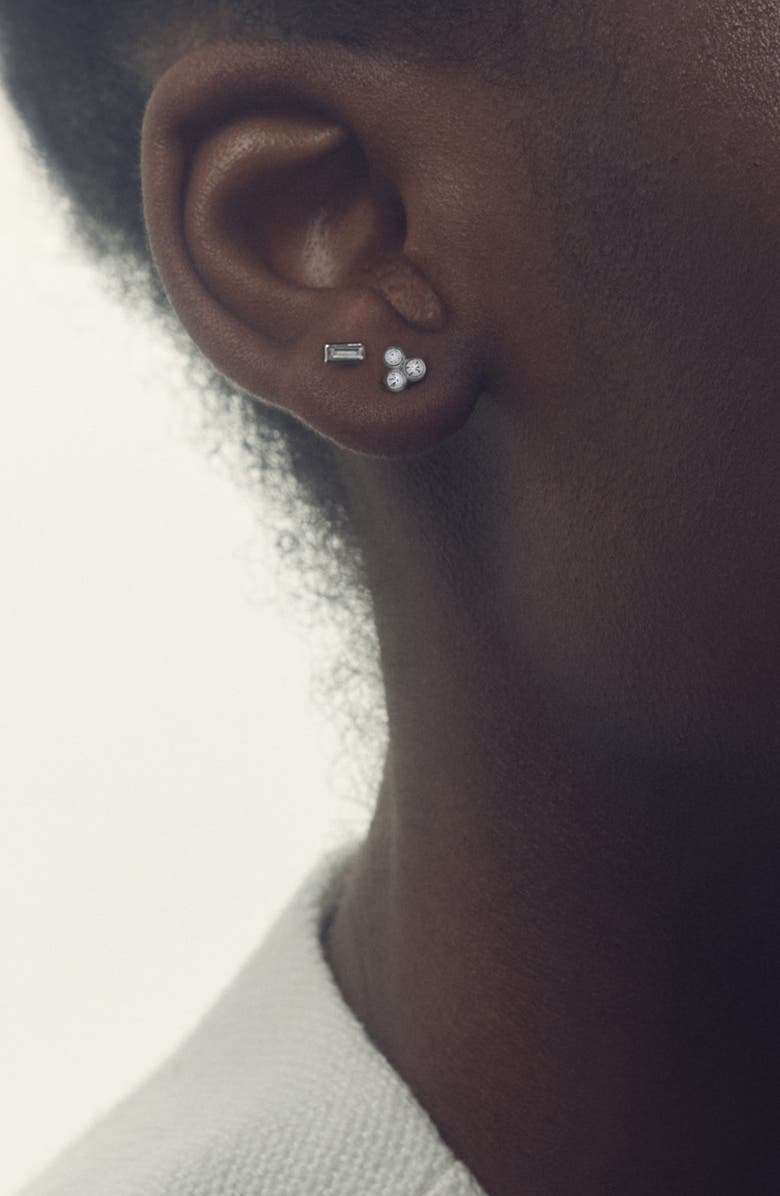 Reiss Mika Micro Set of 2 Stud Earrings, Alternate, color, Silver Tone/ Clear Crystal