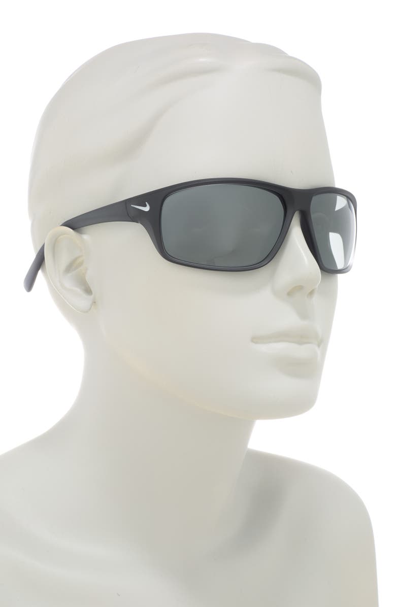 Nike 64mm Nike Adrenaline Modified Sunglasses, Alternate, color, Matte Grey Silver