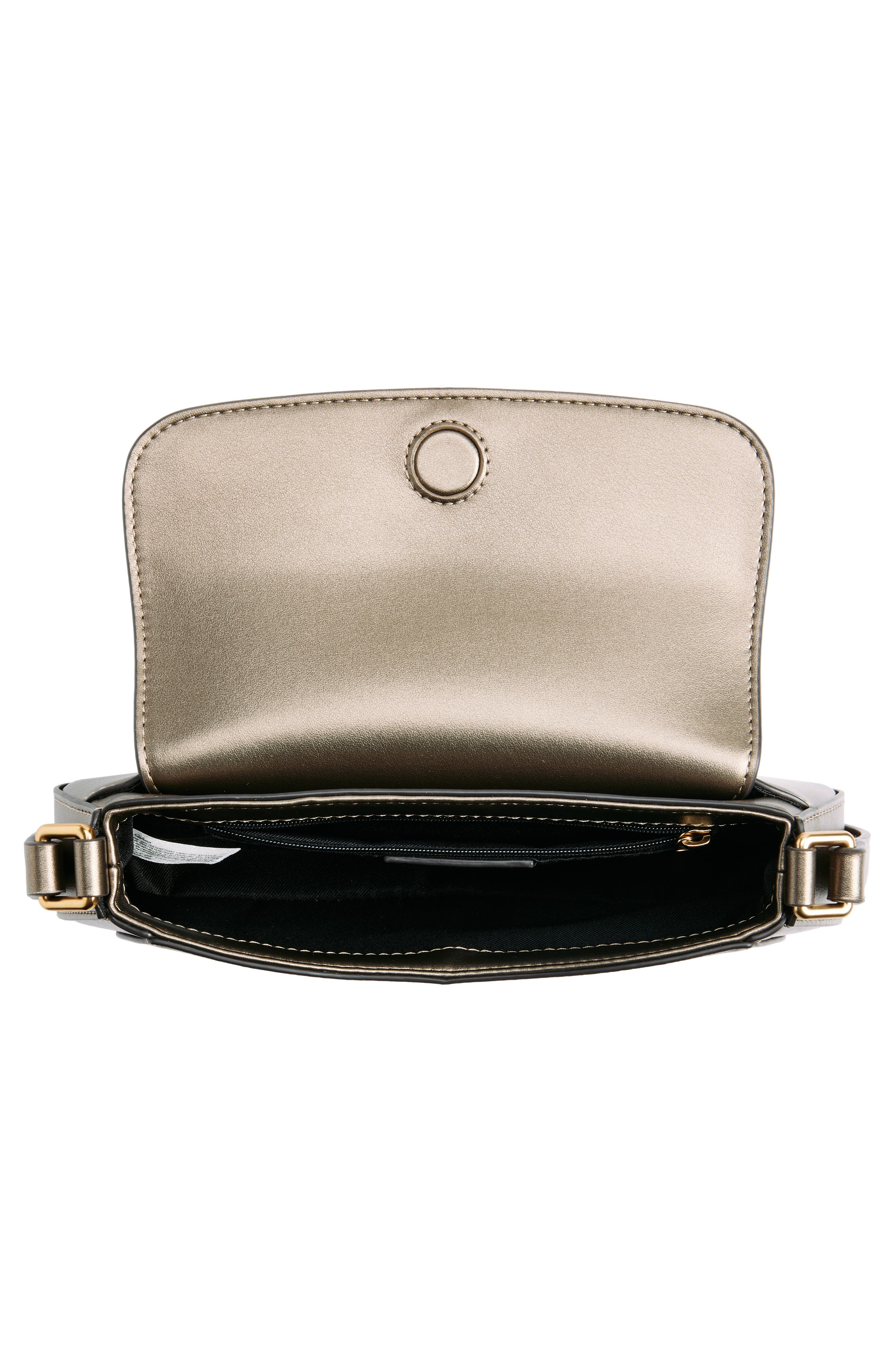 Small Loraine Faux Leather Shoulder Bag, Alternate, color, GUNMETAL