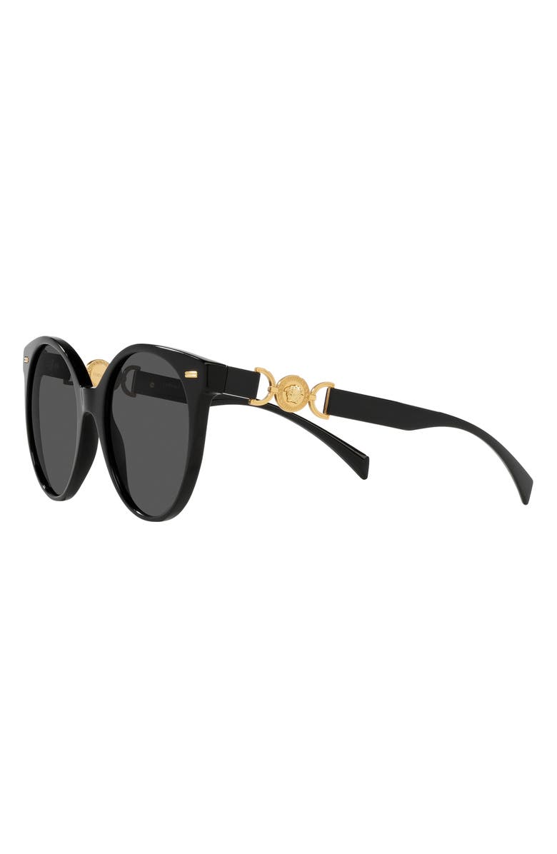 Versace 55mm Round Sunglasses, Alternate, color, Black
