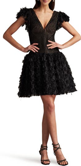 【TADASHI SHOJI】ソニーメタリックフリンジミニドレス TADASHI SHOJI】ソニーメタリックフリンジミニドレス