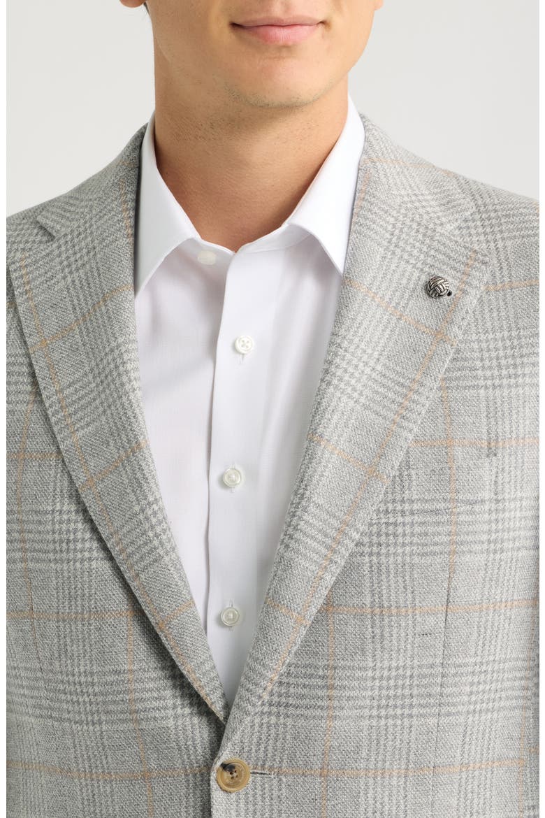 Midland Check Wool & Cashmere Sport Coat, Alternate, color, LIGHT GREY