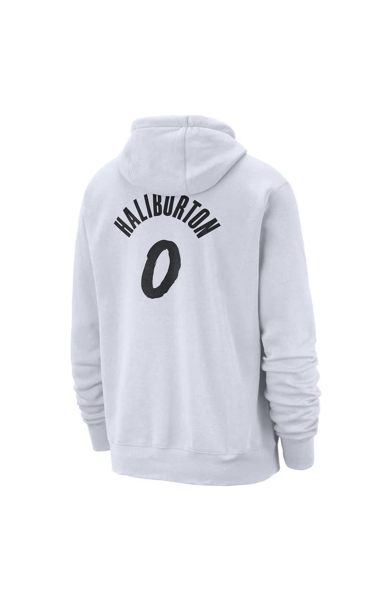 Nike Men's Nike Tyrese Haliburton White Indiana Pacers 2024/25 City Edition Name & Number Pullover Hoodie, Alternate, color,