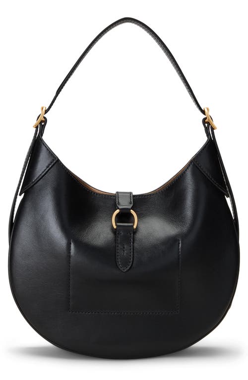 Polo Ralph Lauren Womens Black Polo Id Small Leather Shoulder Bag In Black