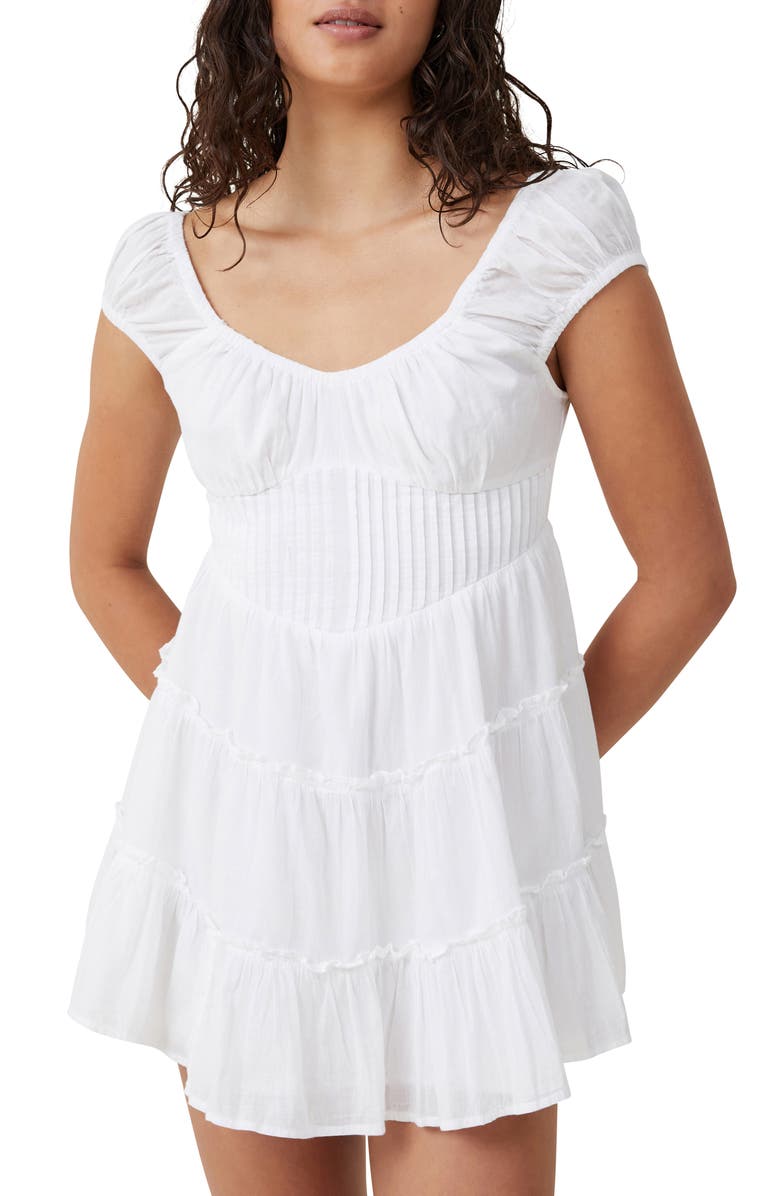 Cotton On Ivy Corset Cotton Minidress, Alternate, color, 