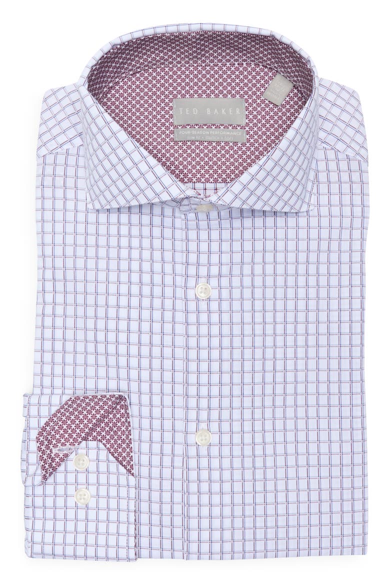 Slim Fit Four-Season Performance Dress Shirt, Alternate, color, RED MULTI