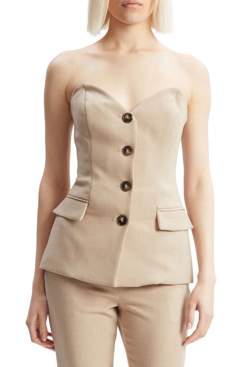 Bardot Kylian Strapless Top, Main, color, Tan