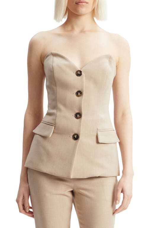 Bardot Kylian Button Front Top In Tan