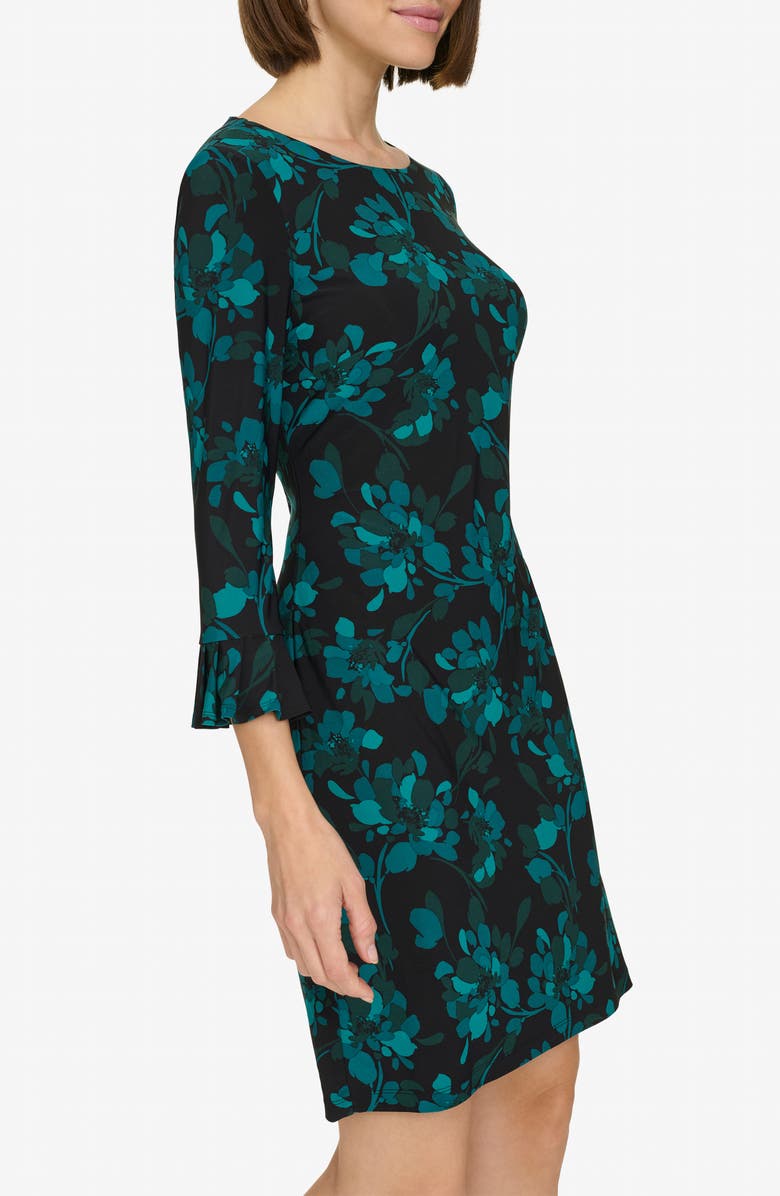 Tommy Hilfiger Pleated Sleeve Jersey Dress, Alternate, color, Cypress Multi