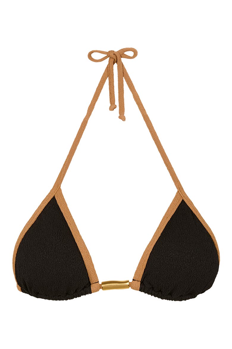 Firenze Lily Triangle Bikini Top, Alternate, color, BLACK