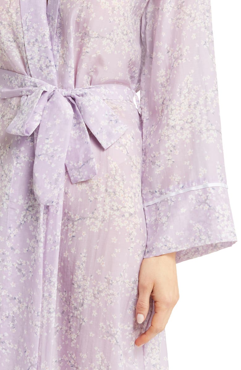 Papinelle Cherry Blossom Cotton & Silk Robe, Alternate, color, 