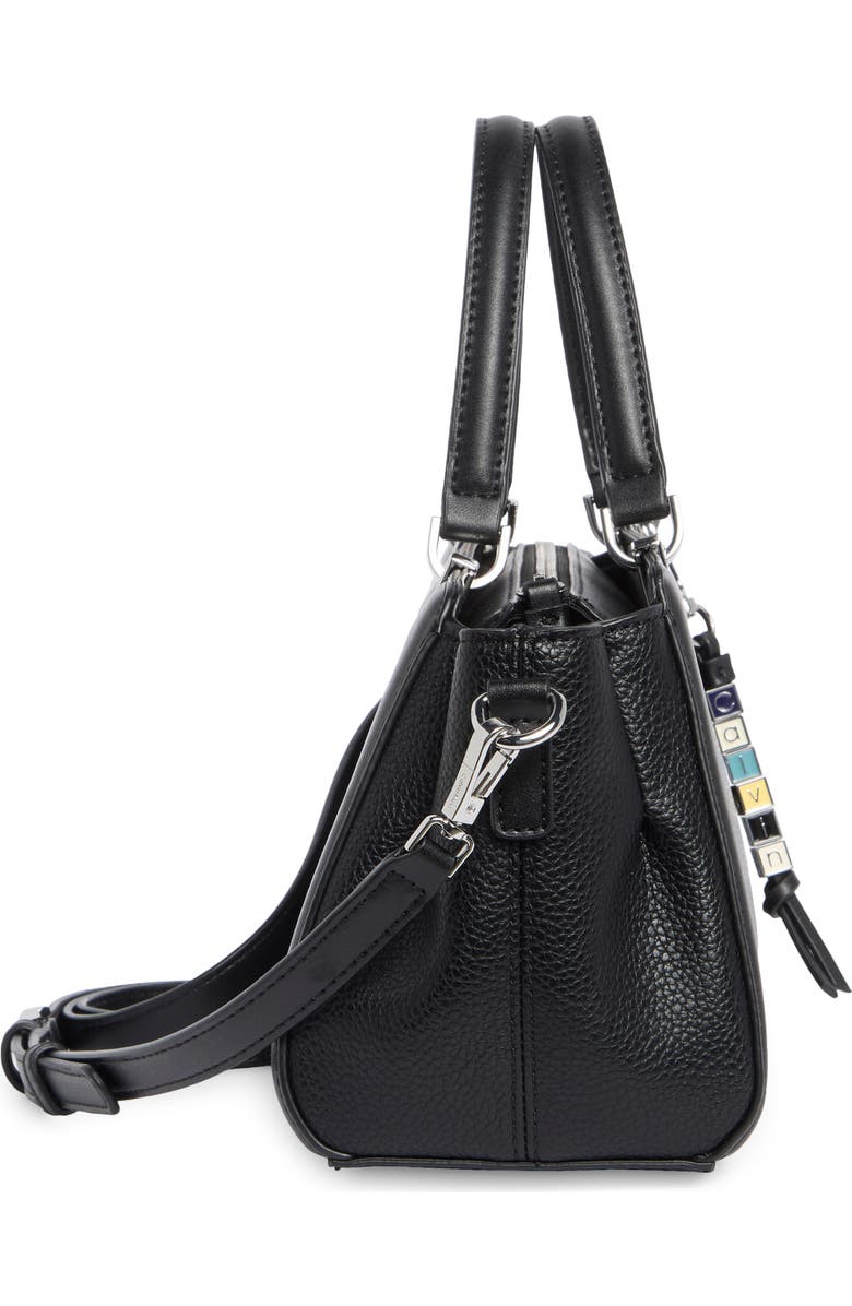 Calvin Klein Jean Baguette Satchel, Alternate, color, Black/ Silver