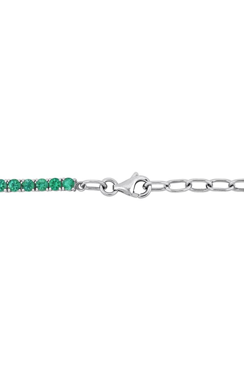 Julianna B. Emerald Tennis Necklace 14k White Gold, Alternate, color, 