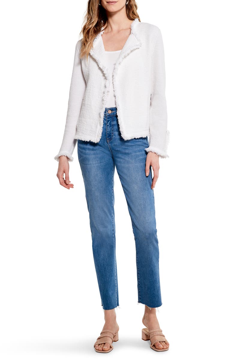 NIC+ZOE Fringe Mix Jacket, Alternate, color, Paper White