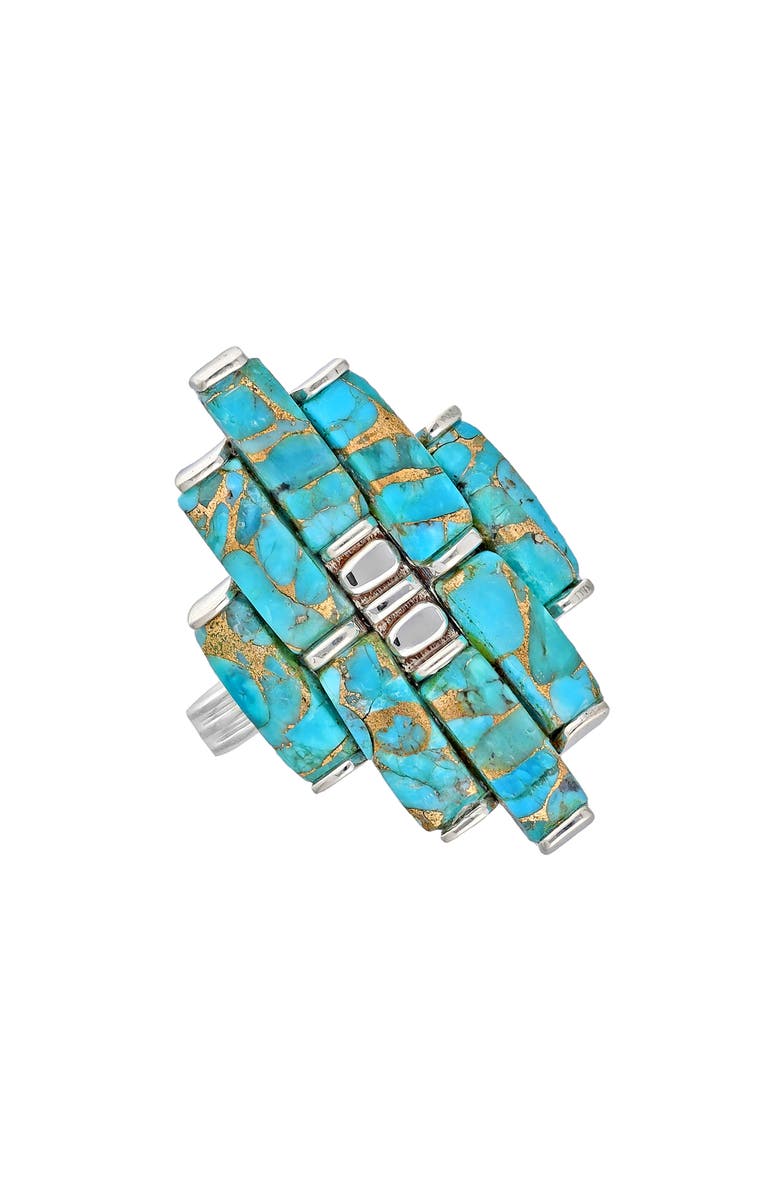 YS GEMS Copper Turquoise Cluster Ring, Main, color,