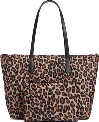 kitt recycled nylon leopard extra large tote