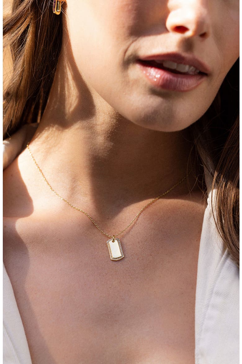 Lola Crystal Tag Pendant Necklace, Alternate, color, GOLD
