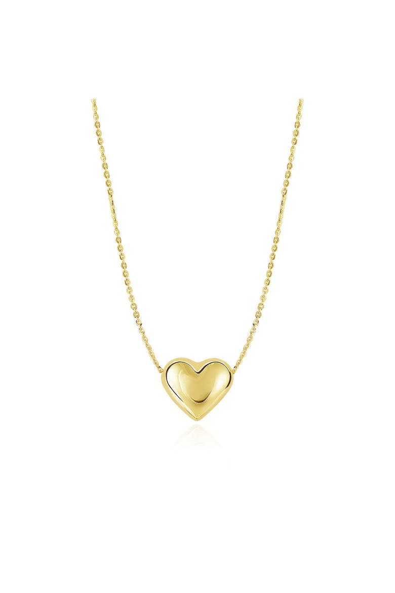 Gold Puffy Heart Necklace, Main, color, Yellow Gold