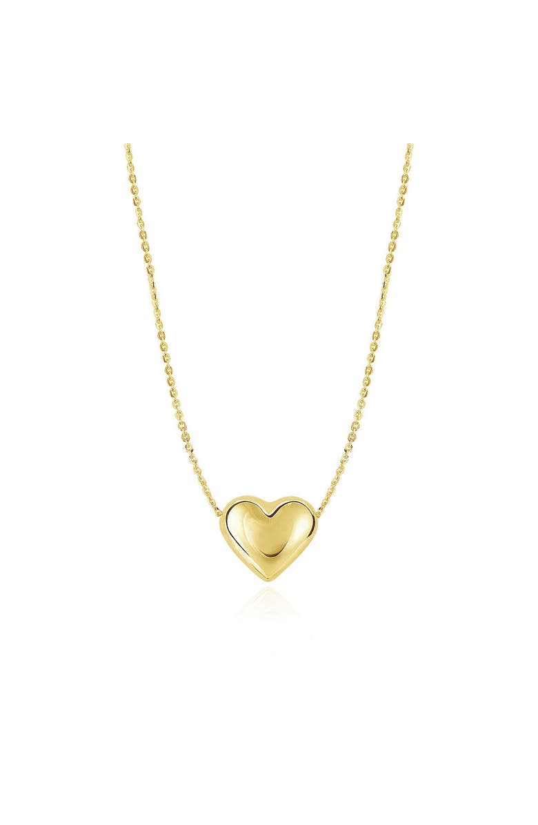 The Lovery Fine Jewelry Gold Puffy Heart Necklace, Main, color, Yellow Gold