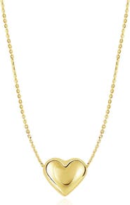 The Lovery Fine Jewelry Gold Puffy Heart Necklace