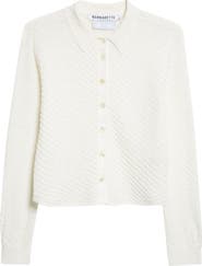 BERNADETTE Turner Crop Linen Blend Check Jacquard Shirt