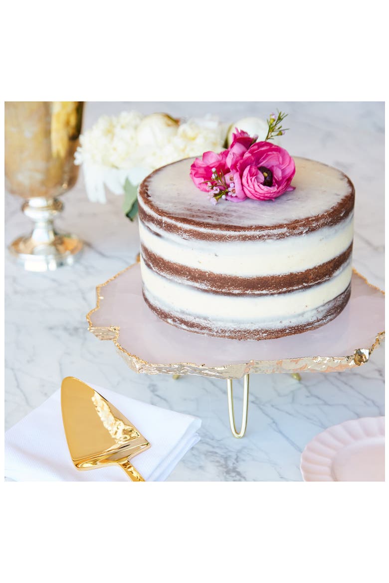 Torta Rose Quartz Cake Plate, Alternate, color, ROSE PINK GOLD
