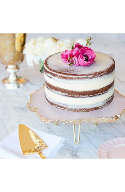 Anna New York Torta Rose Quartz Cake Stand, Gold In Rose Pink Gold