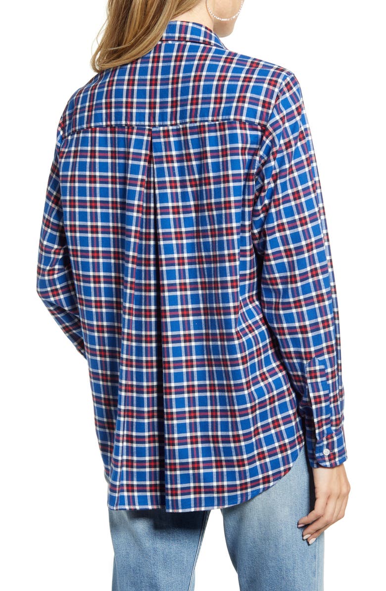 Grayson The Hero Plaid Feathered Cotton Flannel Shirt, Alternate, color, 