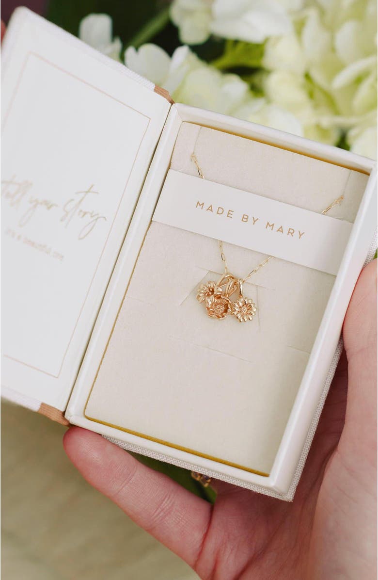 MADE BY MARY July Birth Flower Charm, Alternate, color, Silver