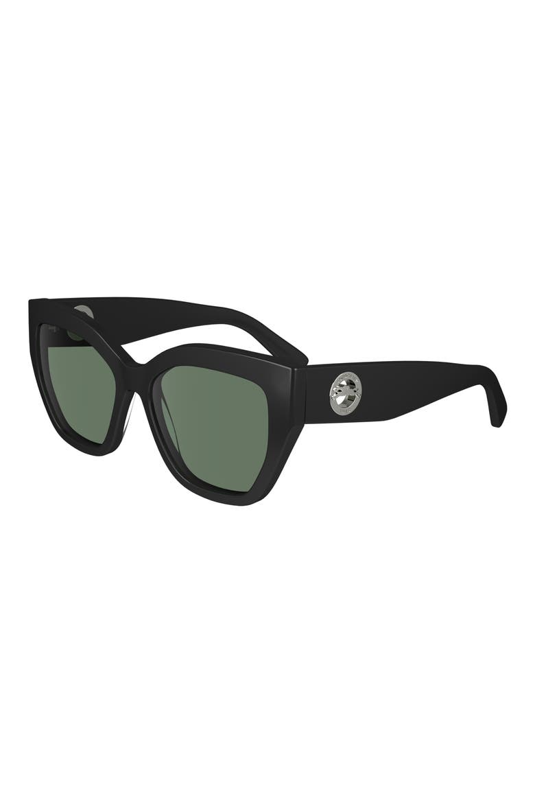 55mm Butterfly Sunglasses, Alternate, color, BLACK