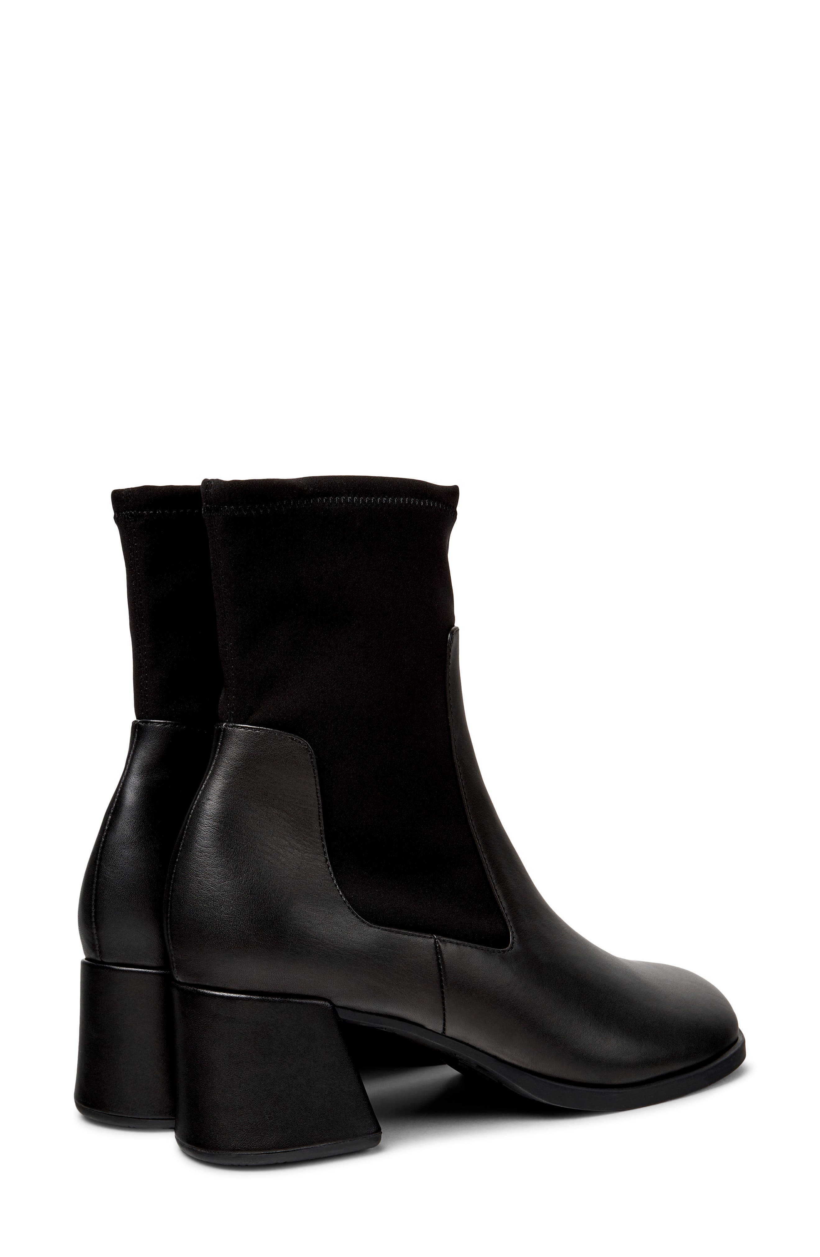 Kora Leather Bootie, Alternate, color, BLACK
