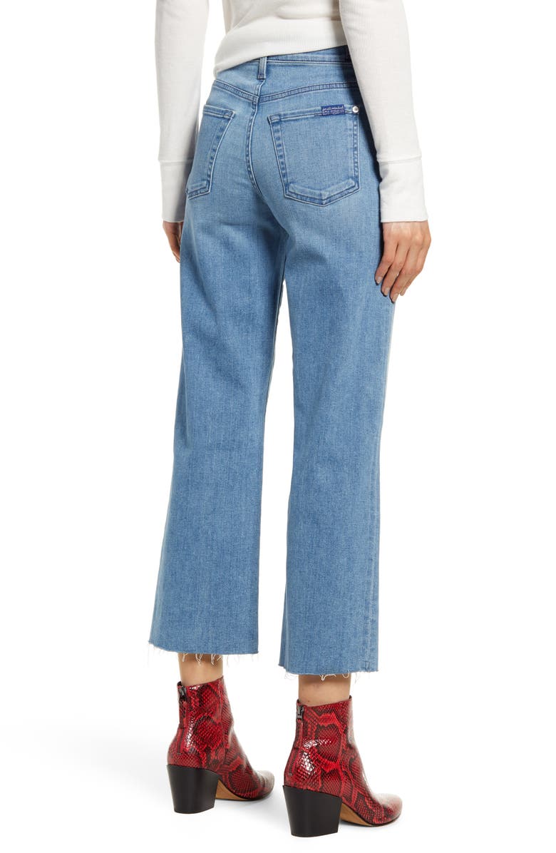 7 For All Mankind <sup>®</sup> Alexa Cutoff Hem Crop Wide Leg Jeans, Alternate, color,