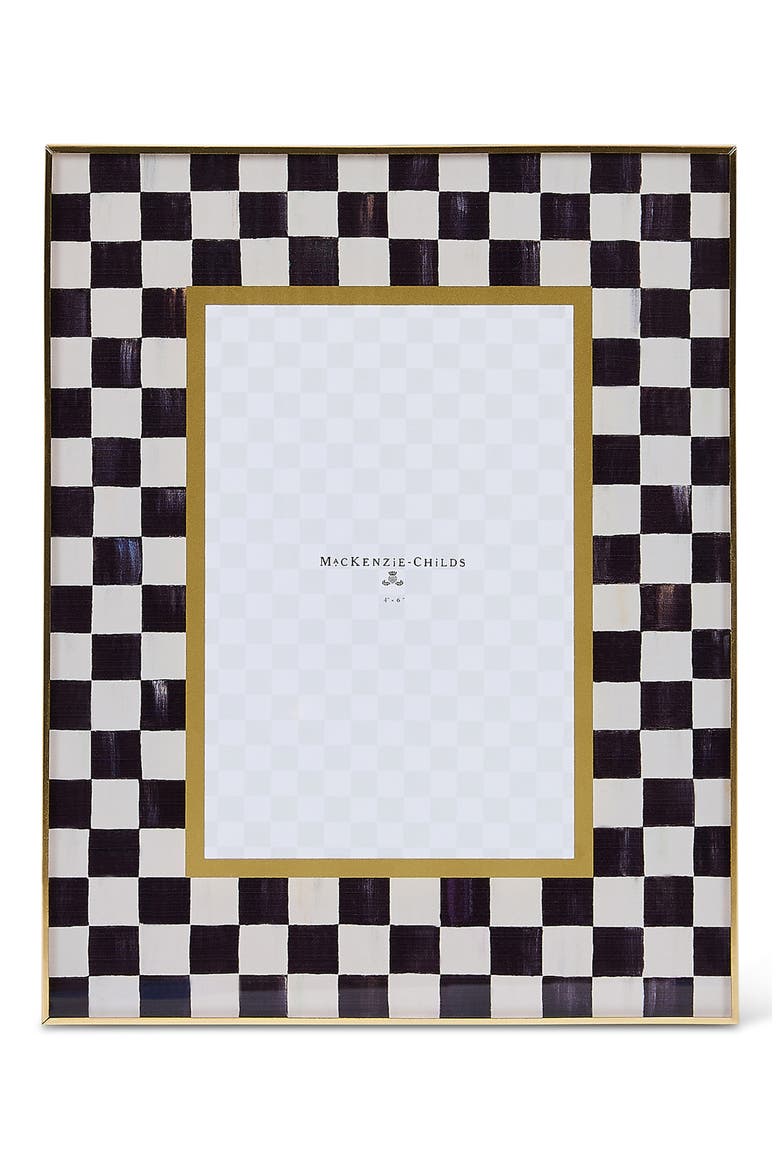 Courtly Check Picture Frame, Main, color, BLACK