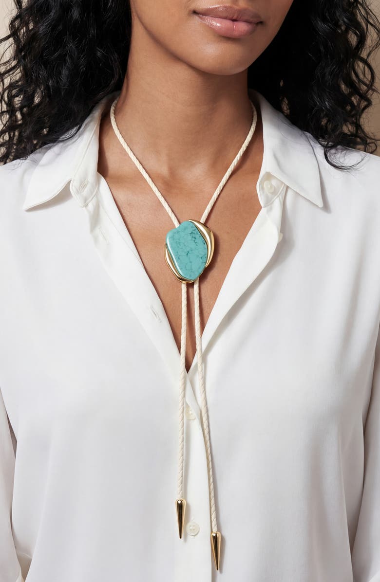 Ettika Turquoise Drift Bolo Necklace, Alternate, color, Turquoise