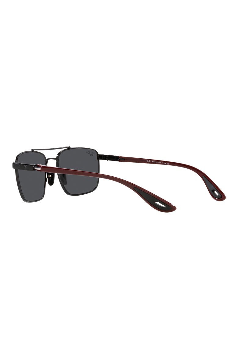 58mm Square Sunglasses, Alternate, color, BLACK