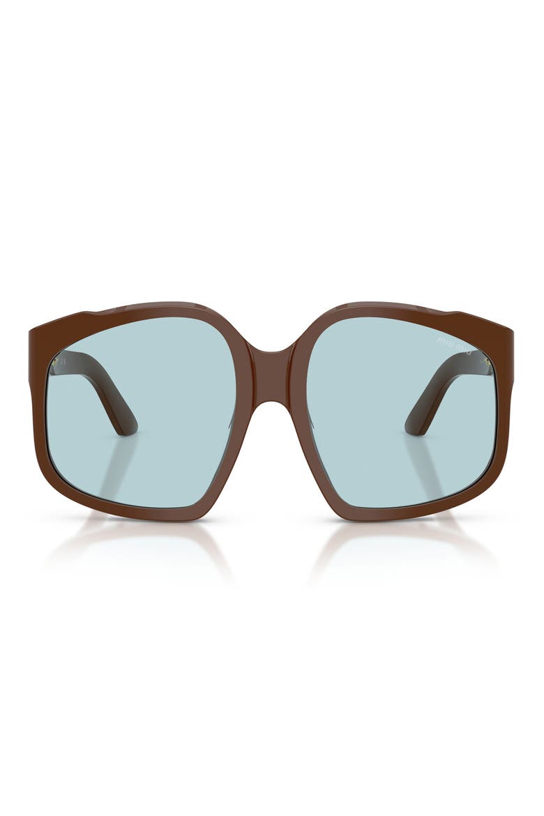 59mm Polarized Irregular Sunglasses, Main, color, CHOCOLATE / LIGHT BLUE