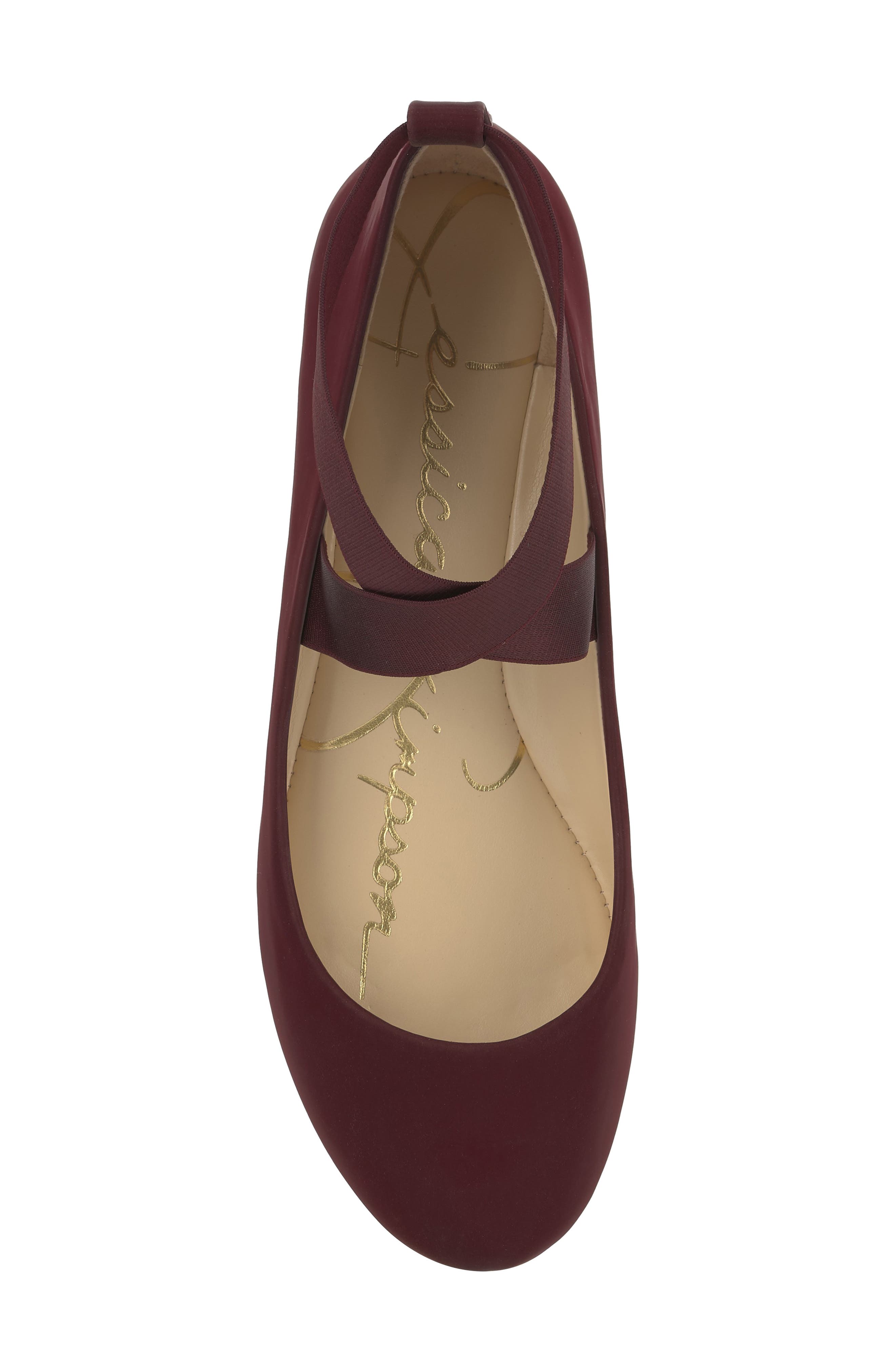 Mandayss Ankle Strap Ballet Flat, Alternate, color, RED 34