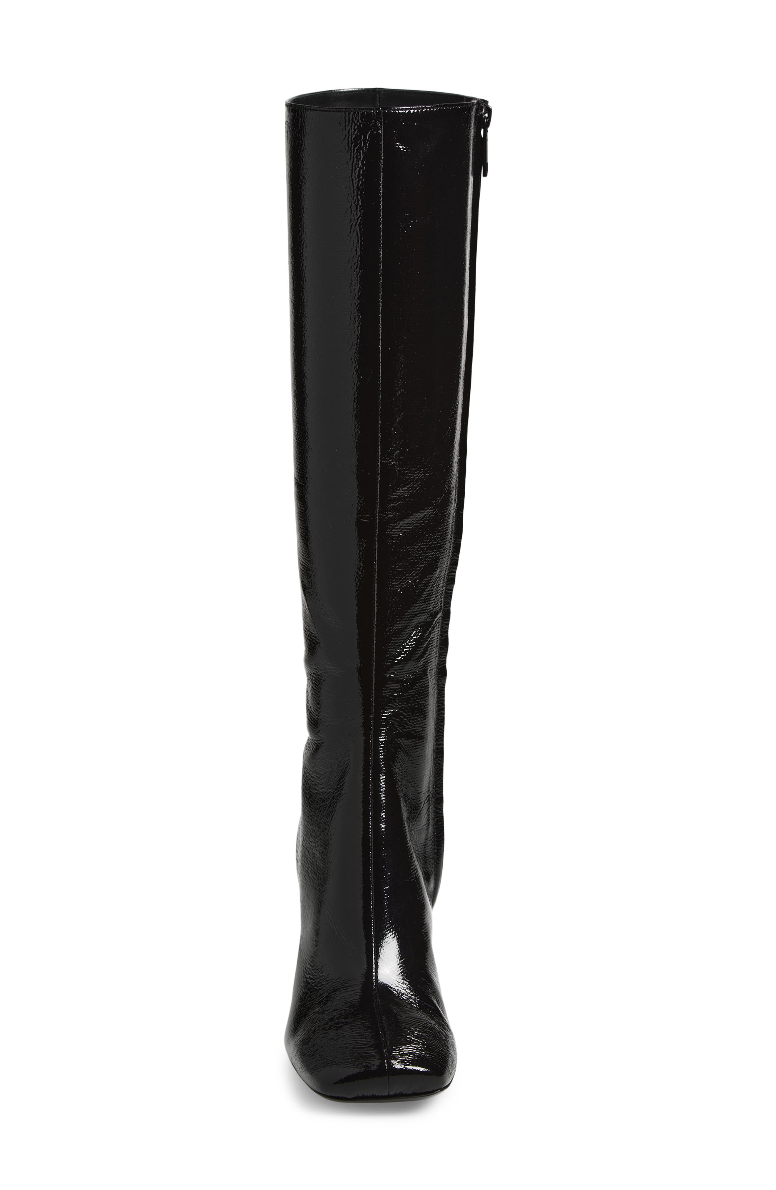 Courrèges Square Toe Vinyl Boot, Alternate, color, Black